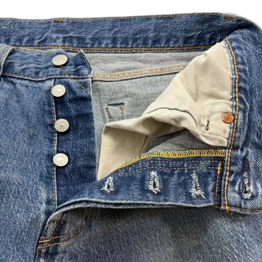 Levis Mens Premium 501 93’ Jeans Straight Cotton Capital E Button Fly Size 30x32